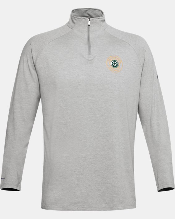 Men's Charged Cotton® Collegiate ¼ Zip, Gray, pdpMainDesktop image number 2